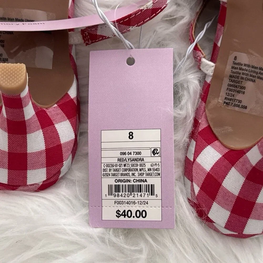 Wild Fable Red Gingham Bow Kitten Heels Size 8
